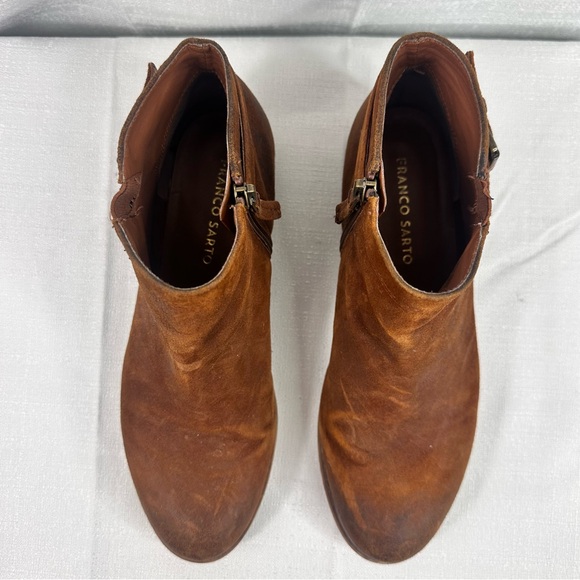Franco Sarto leather suede rust brown Kennedy ankle bootie winter fall spring - Picture 4 of 8